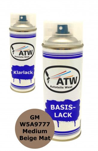 Autolack für General Motors W5A9777 Medium Beige Matt +400ml Klarlack Set